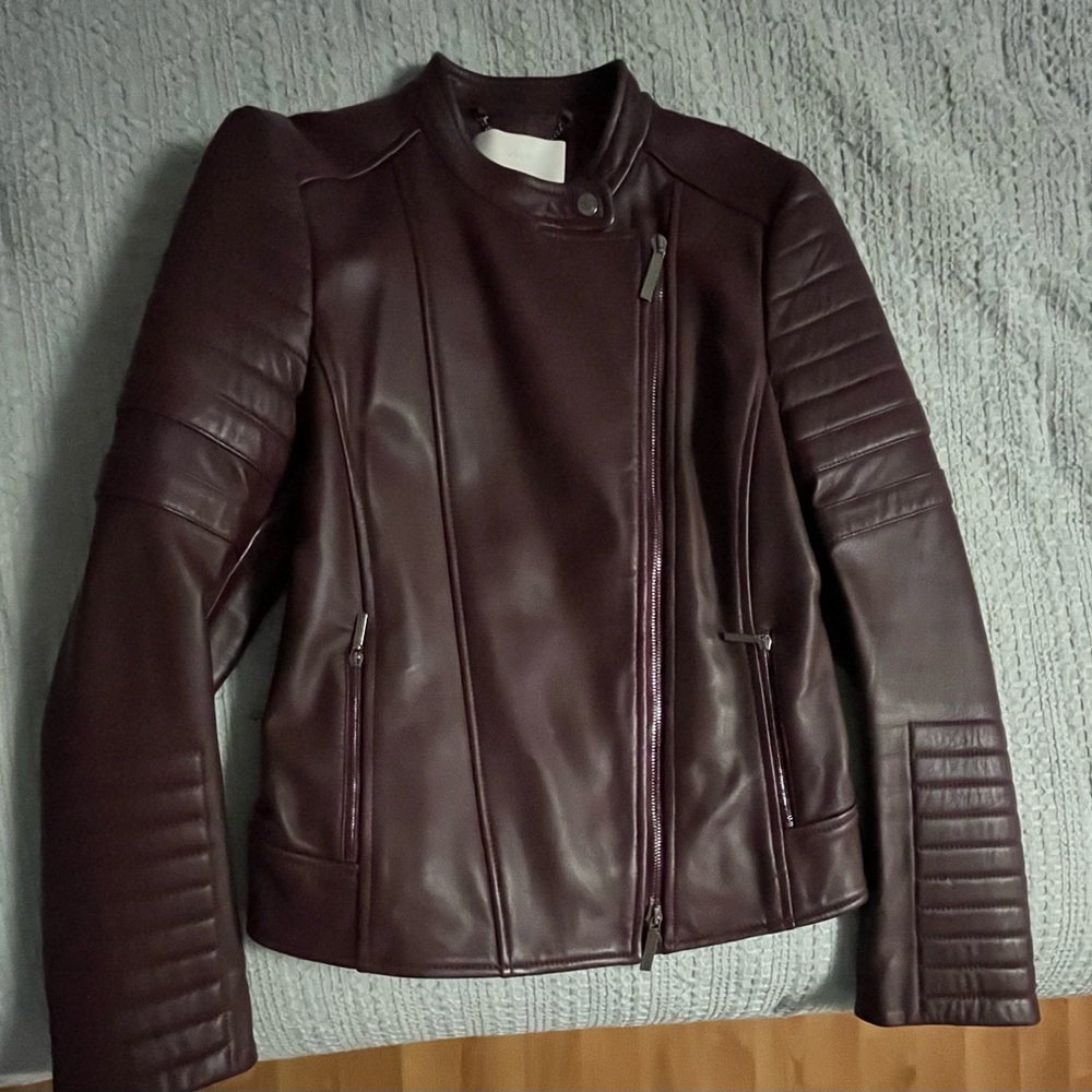 Boss Dark Burgundy Leather Jacket